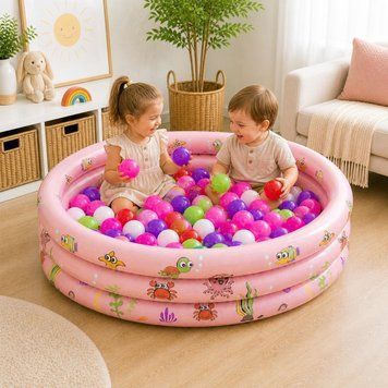 Надувной игровой бассейн для детей 130 см + 200 шаров, сухой бассейн (Розовый) WP-13030-200 (MIX) фото